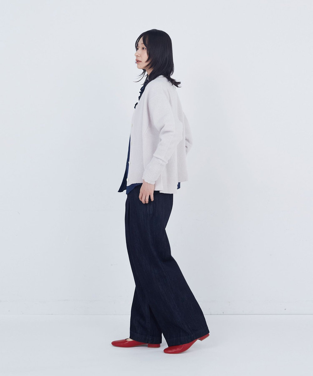 ADIEU TRISTESSE ウールカシミヤニットカーディガン グレイッシュベージュ