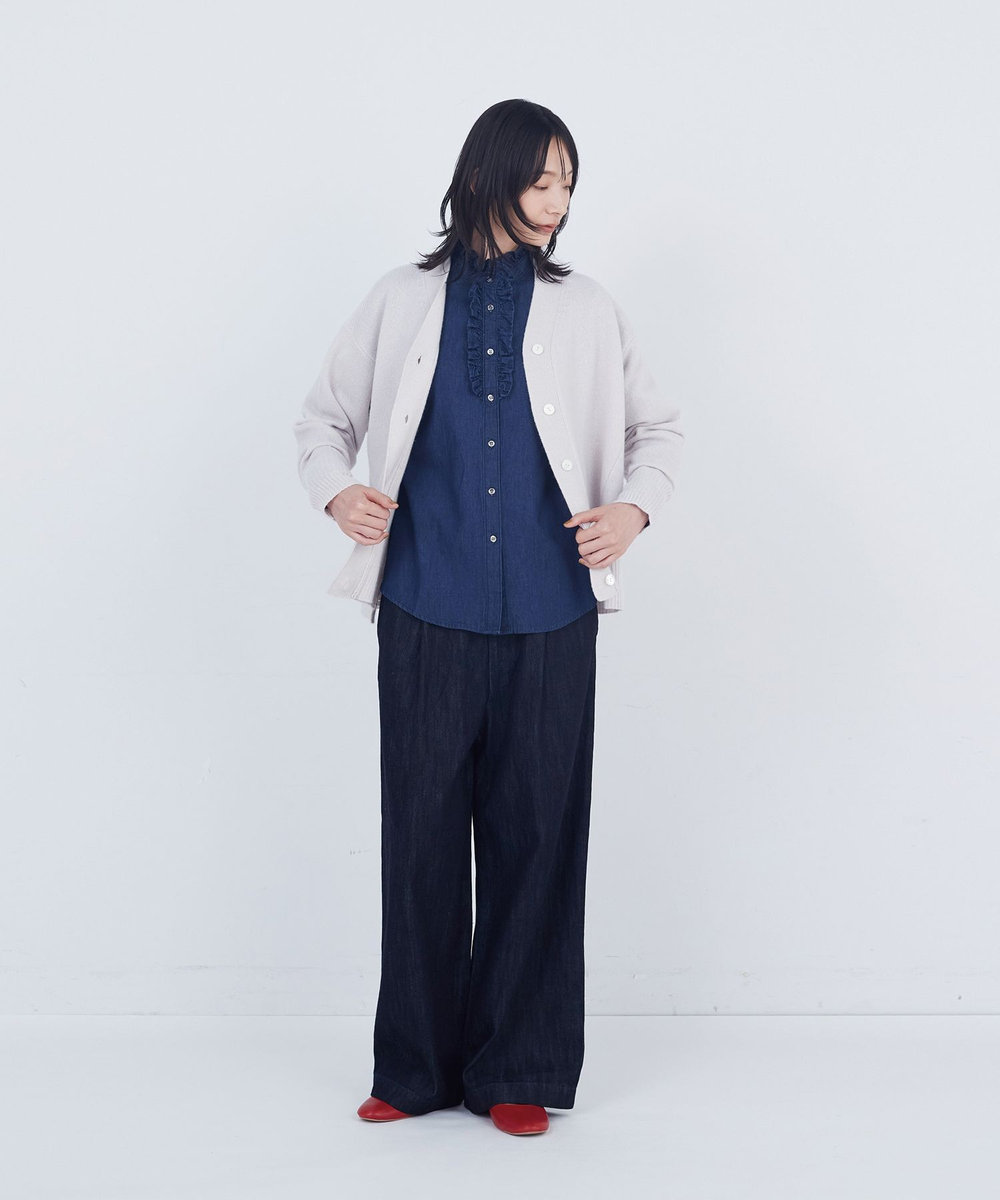 ADIEU TRISTESSE ウールカシミヤニットカーディガン グレイッシュベージュ