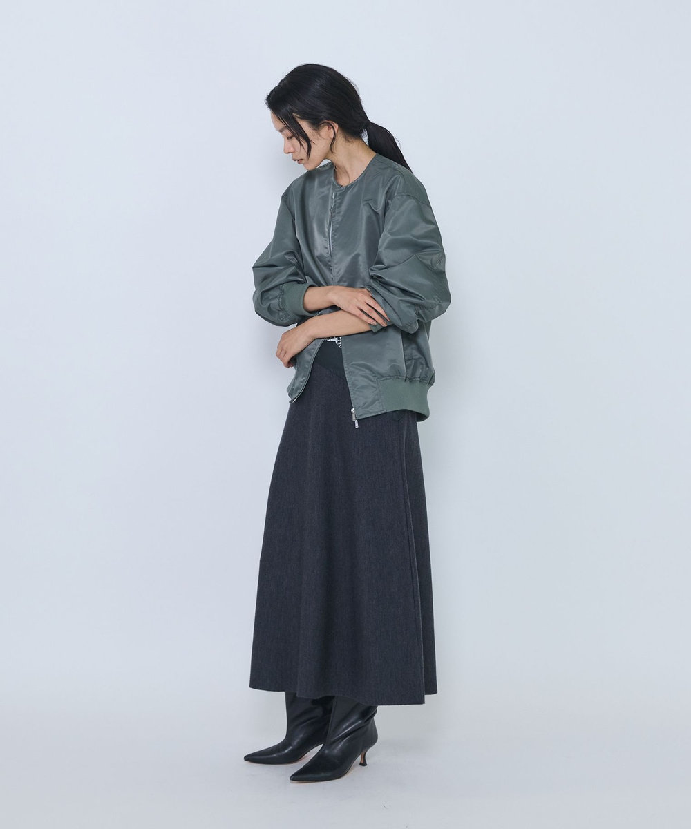 1er Arrondissement スプルウールダブルニットスカート グレー