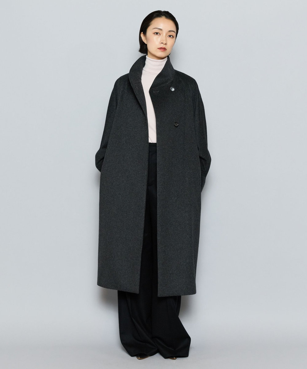 L'EQUIPE COUTURIER ピュアカシミヤコート チャコールグレー