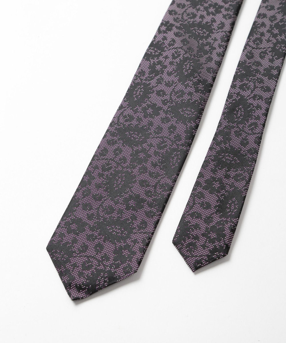 MEN'S BIGI 【TIE YOUR TIE(タイユアタイ)】シャドーフラワー柄ネクタイ ボルドー