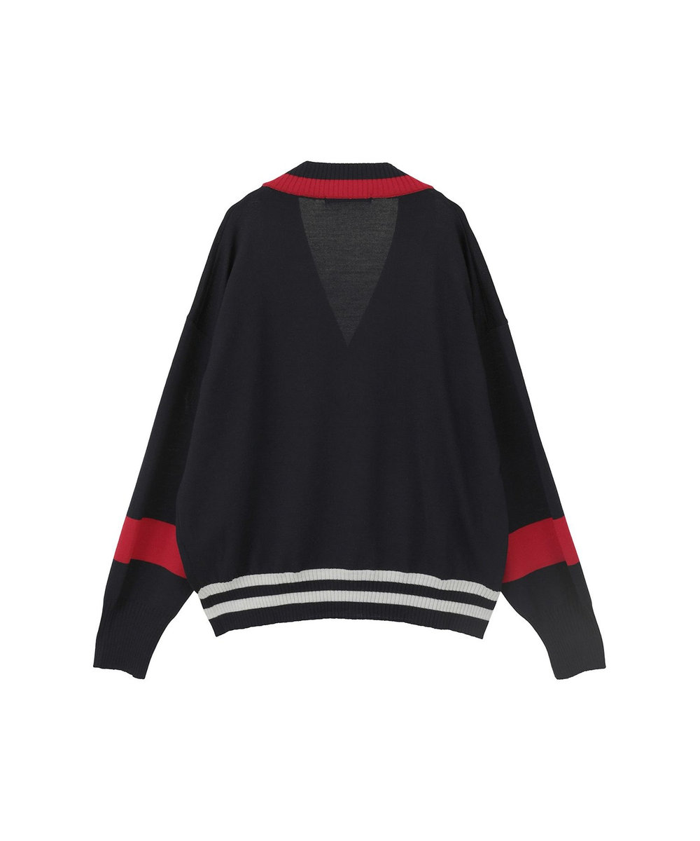 1er Arrondissement ＜tricot de papa（トリコ・デ・パパ）>スクールニットプルオーバー ネイビー