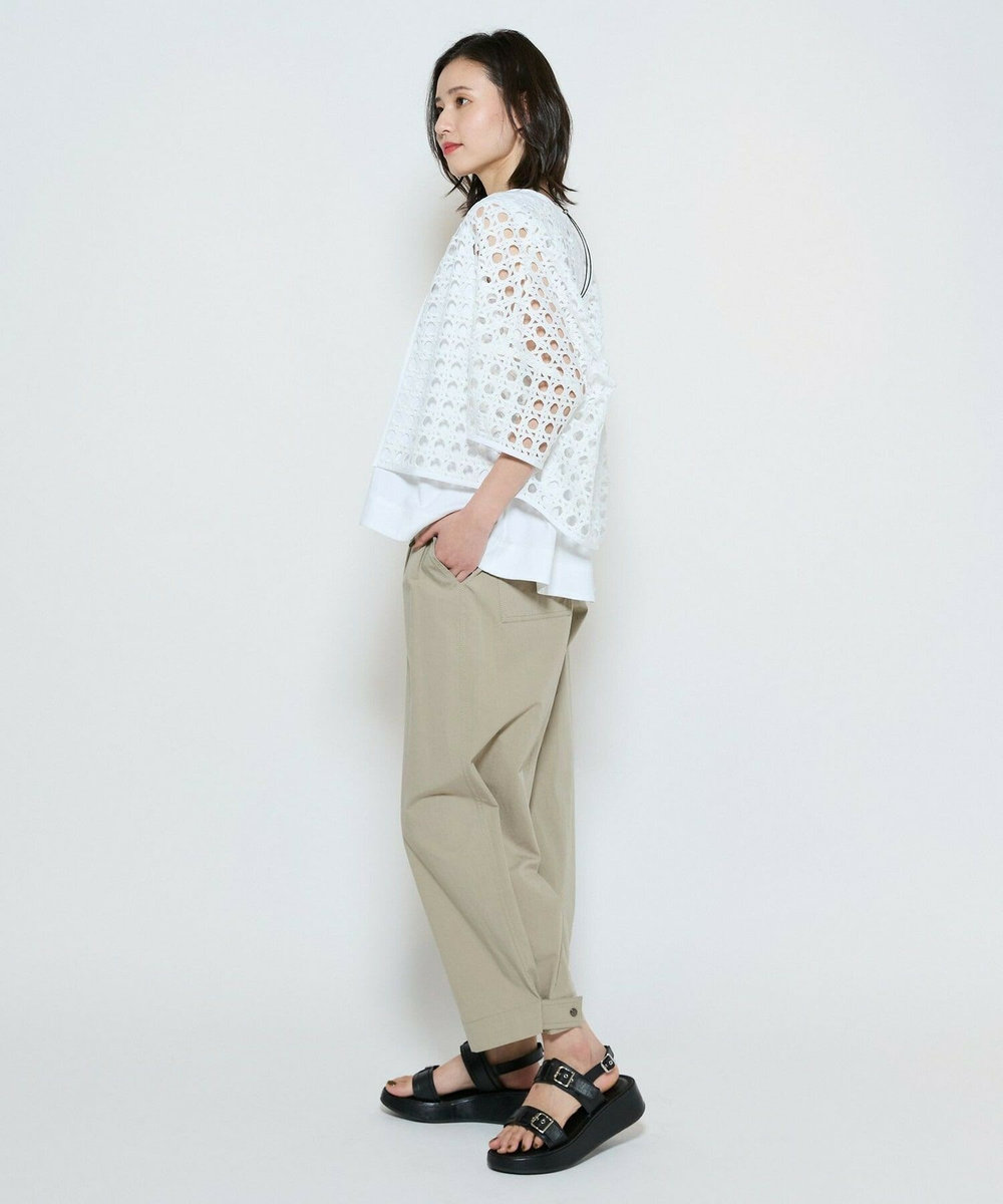 L'EQUIPE 40/-ダンプ近江晒ワイドパンツ キナリ