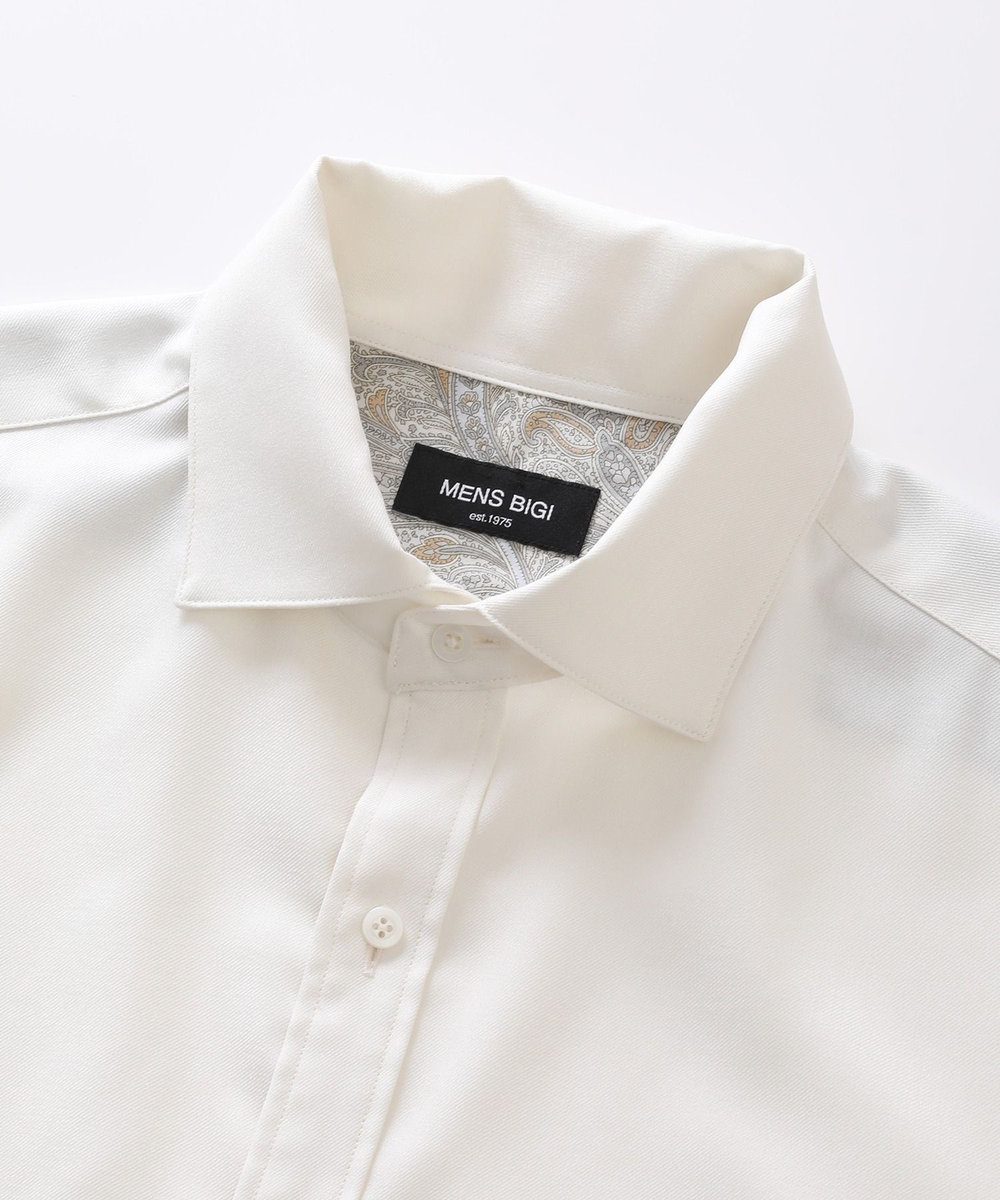 MEN'S BIGI オクシィジュエルストレッチ7分シャツ オフホワイト