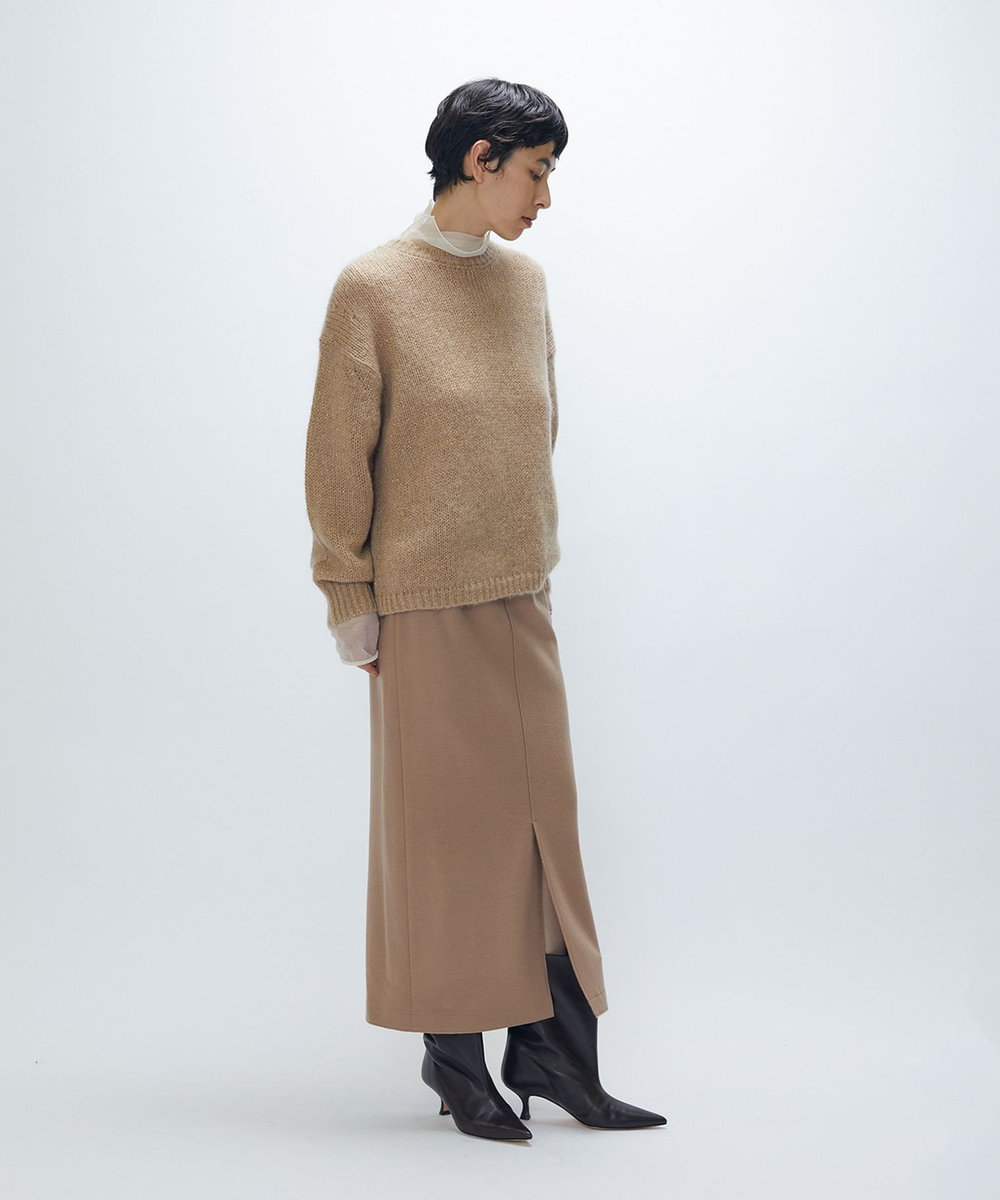 1er Arrondissement ウールスムースタイトスカート ベージュ