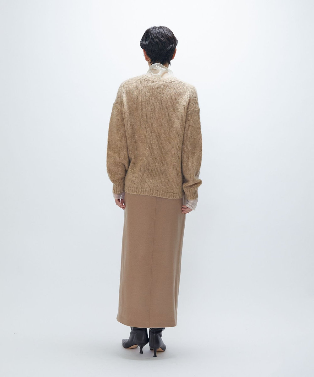 1er Arrondissement ウールスムースタイトスカート ベージュ