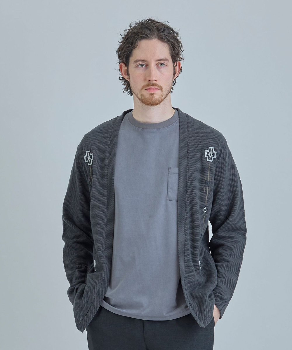 MEN'S BIGI 【PENDLETON/ペンドルトン】別注 鹿の子刺繍カーディガン チャコールグレー