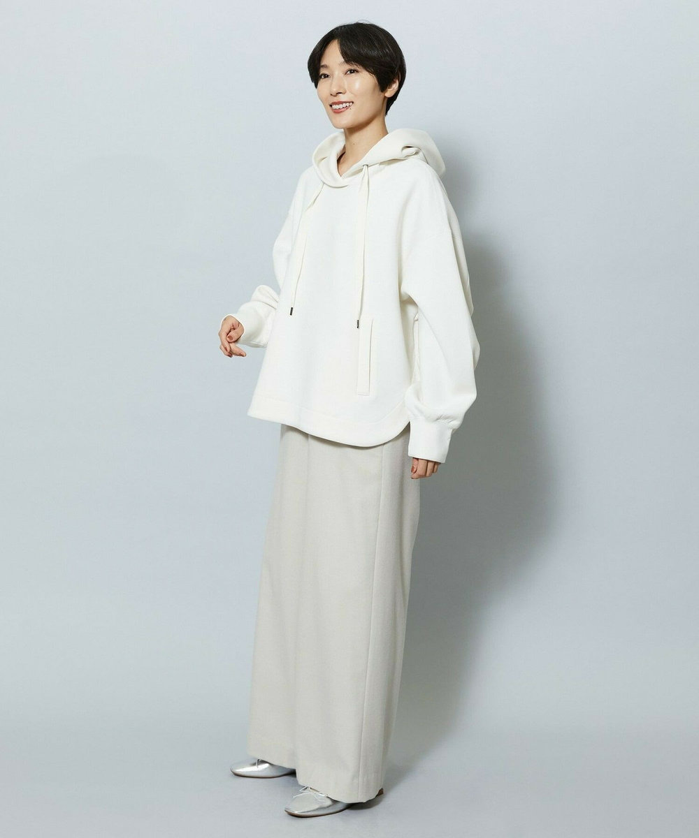 MOGA ウールカシミヤストレッチワイドパンツ オフホワイト