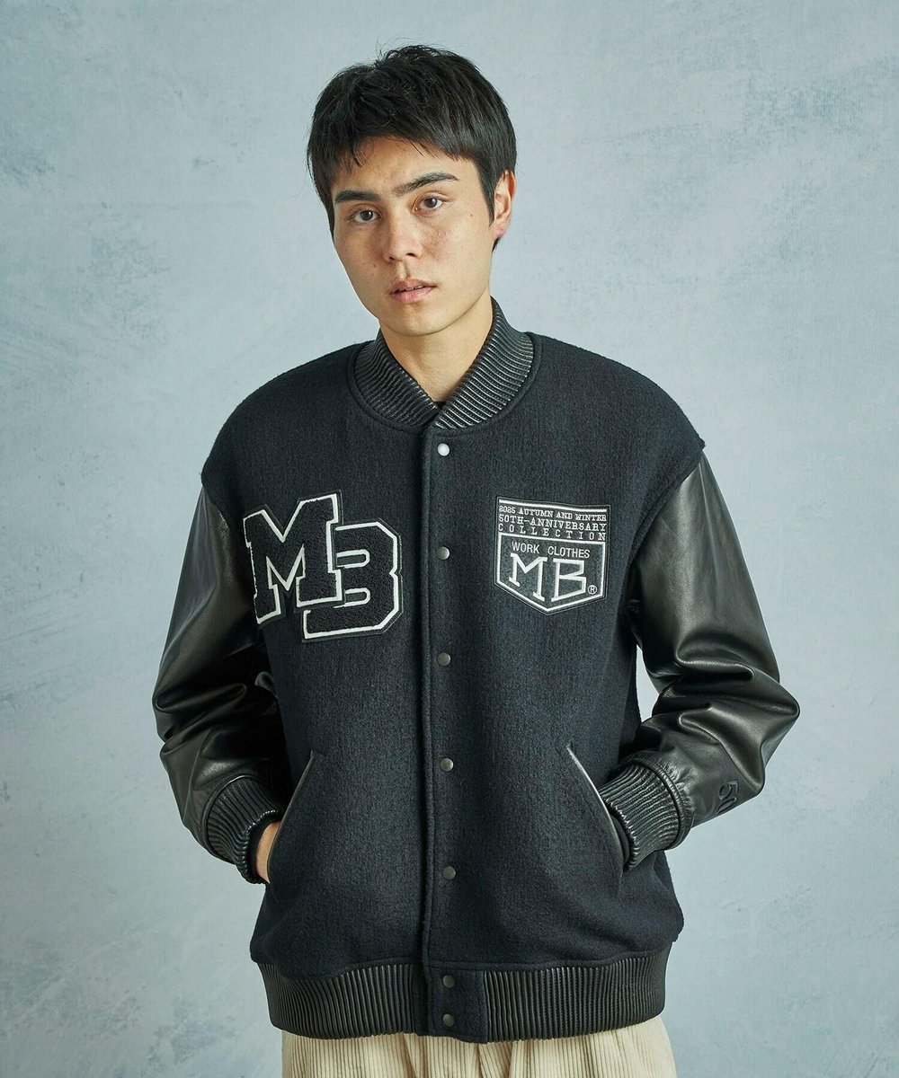 MEN'S BIGI 【50th Anniv . 菊池武夫】WOOLMELTON STADIUM JAMPER ブラック