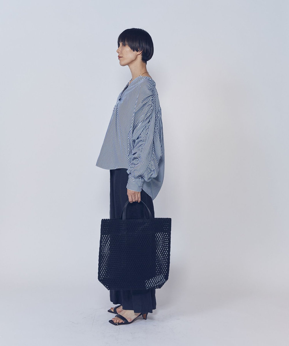 1er Arrondissement ギャザーブラウス ストライプ