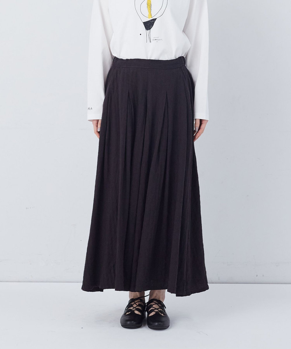 congés payés ADIEU TRISTESSE 【FAVE】タックAラインスカート ブラック系その他