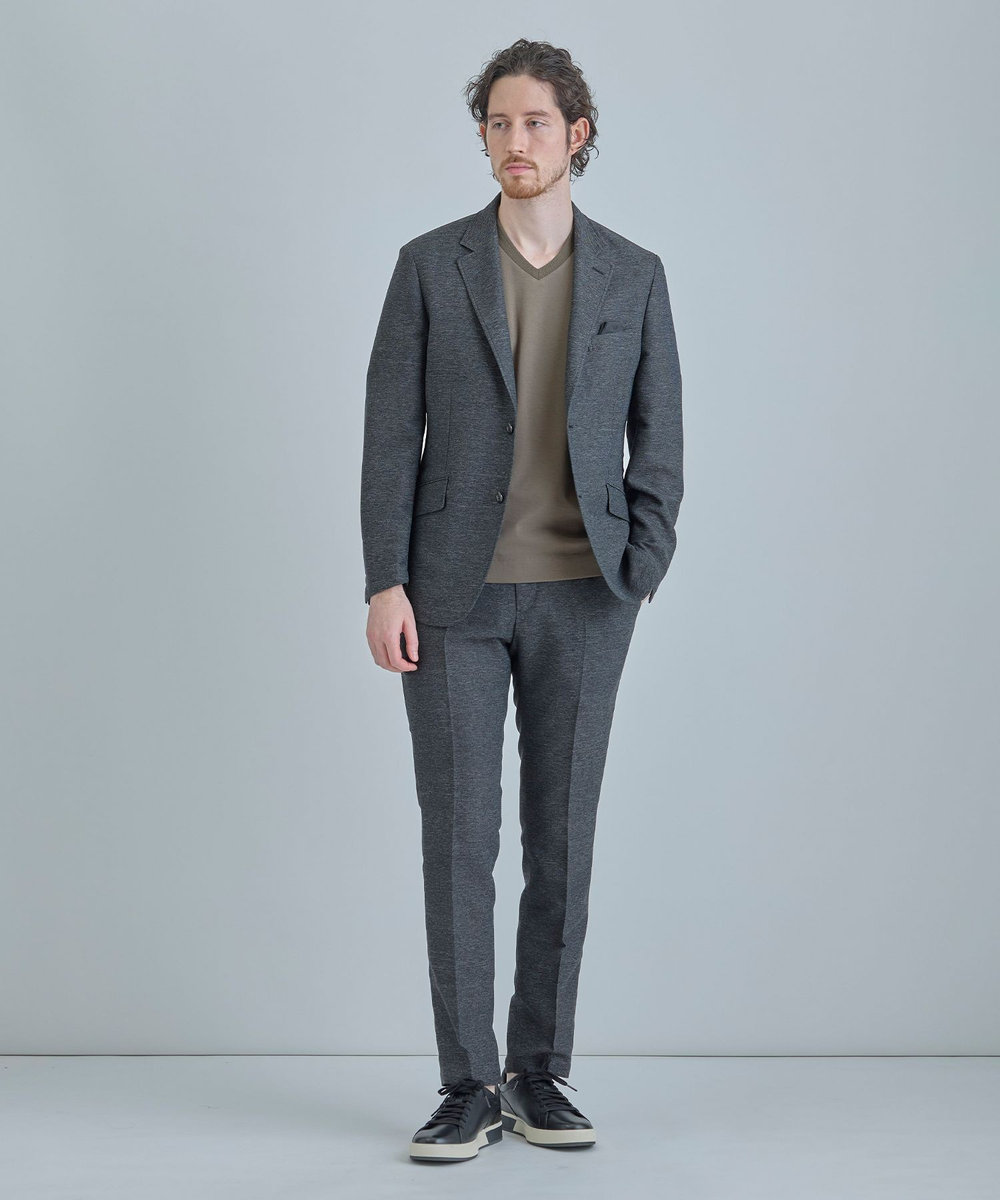 MEN'S BIGI 【ACTIVE TAILOR】カラミメッシュストレッチジャケット＜軽量/通気性/ストレッチ＞ ブラック
