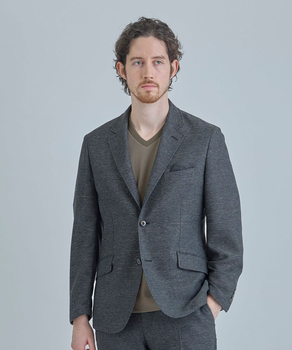 MEN'S BIGI 【ACTIVE TAILOR】カラミメッシュストレッチジャケット＜軽量/通気性/ストレッチ＞ ブラック