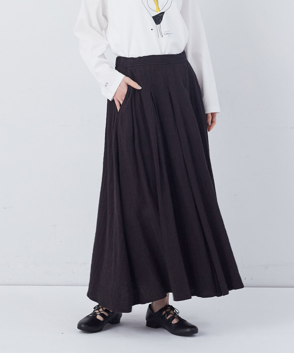 congés payés ADIEU TRISTESSE 【FAVE】タックAラインスカート ブラック系その他