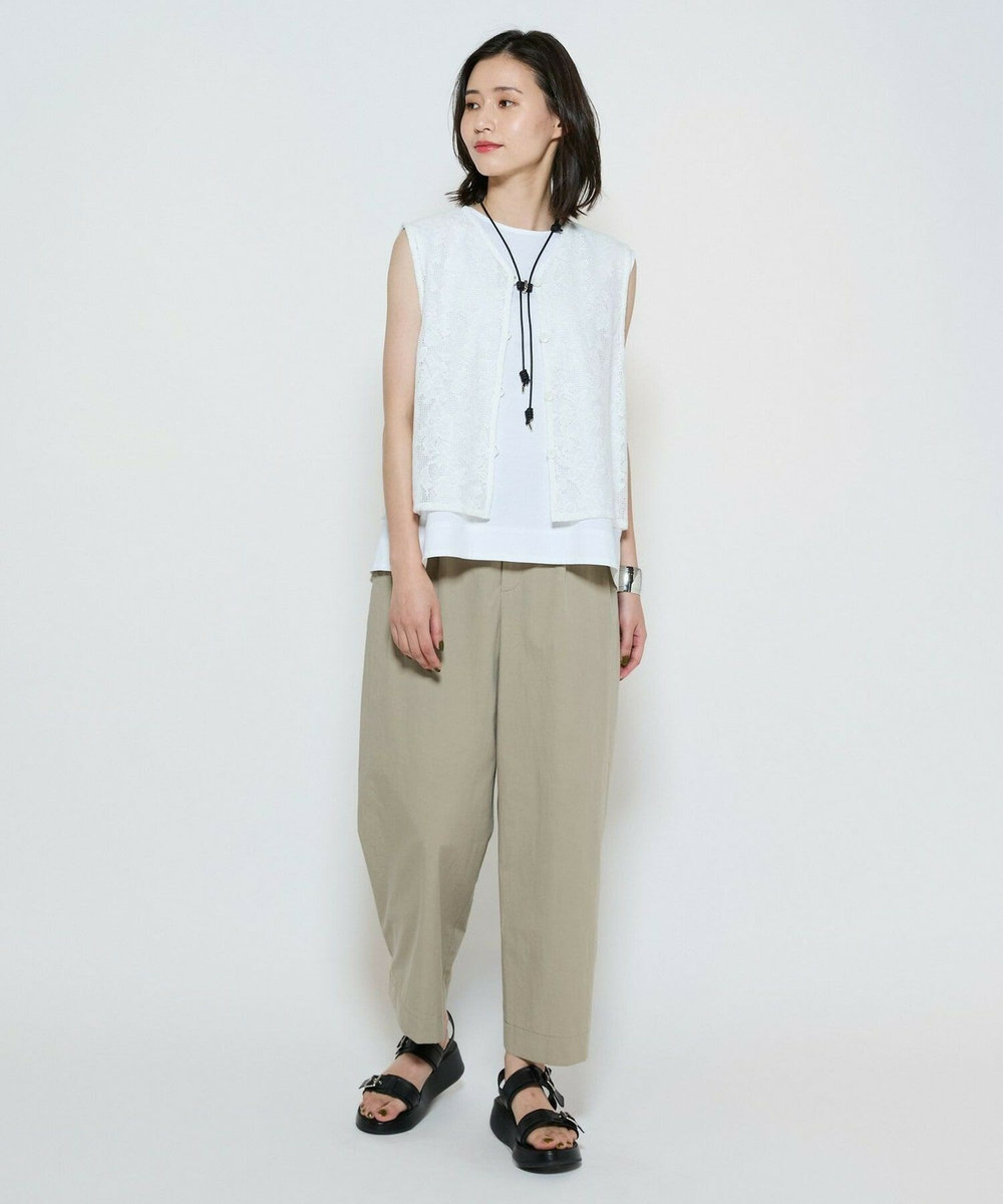 L'EQUIPE 40/-ダンプ近江晒ワイドパンツ キナリ