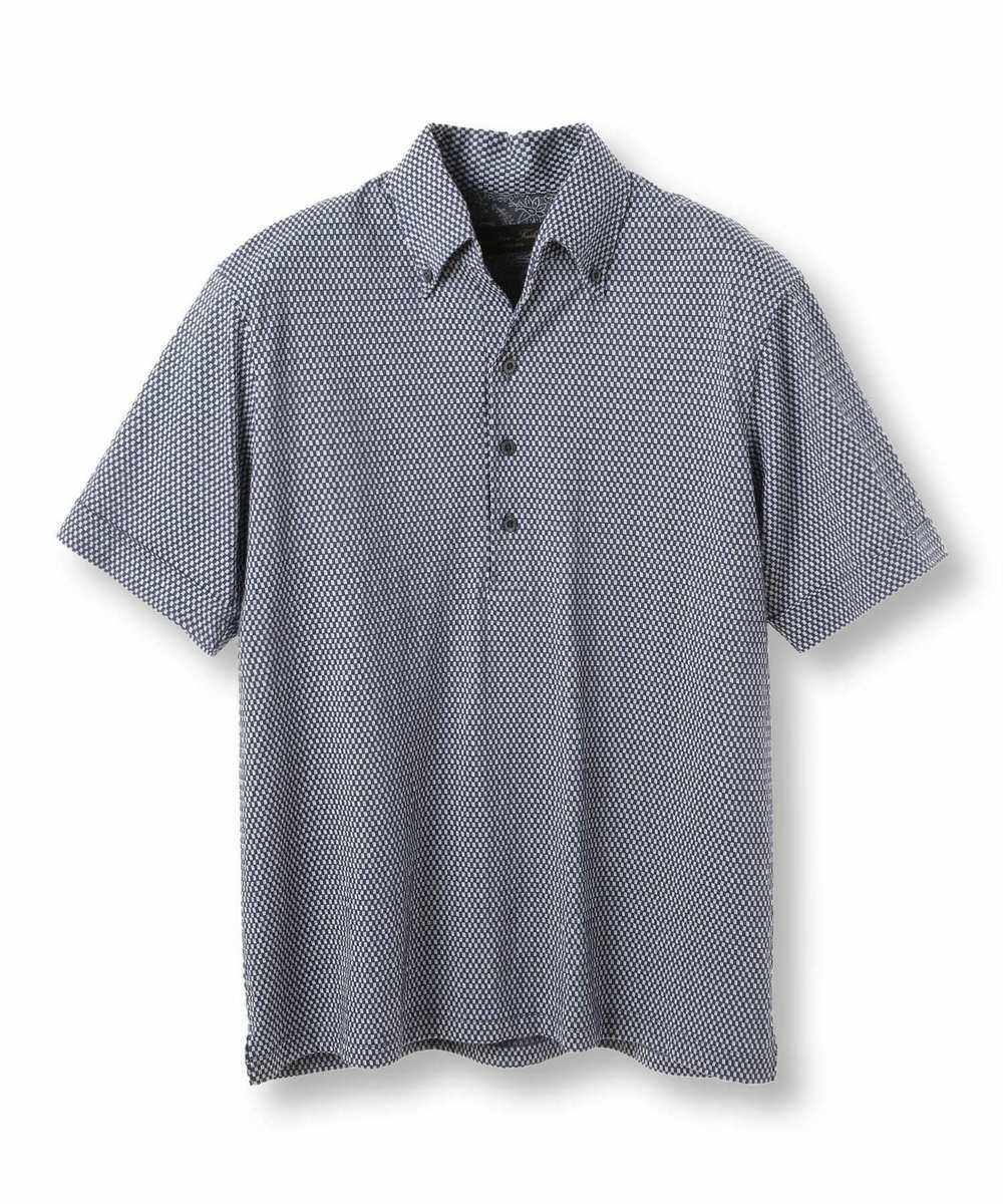 MEN'S BIGI 【ACTIVE TAILOR】サッカー織りポロシャツ<COOL MAX/吸水速乾> ブルー