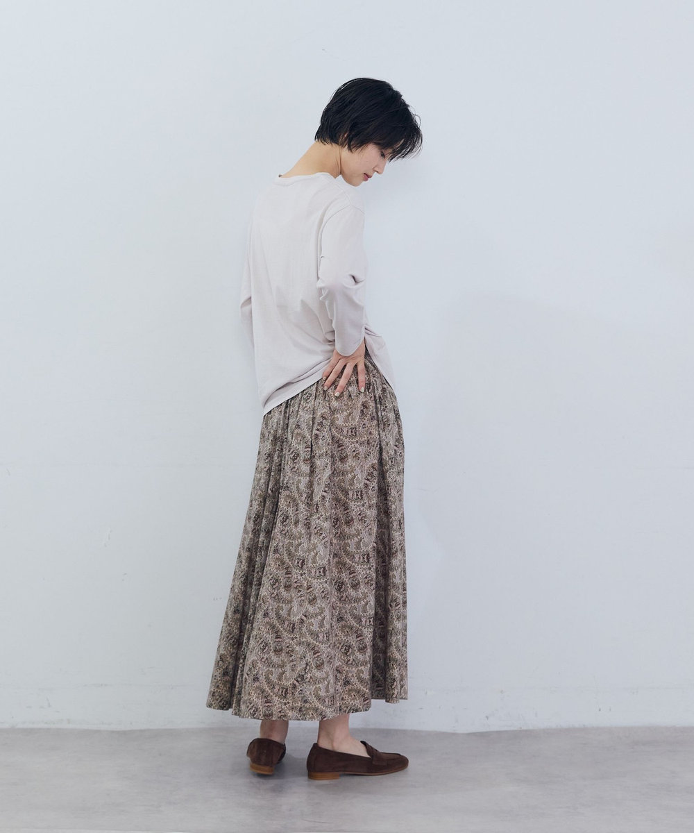 ADIEU TRISTESSE リバティプリントギャザースカート ベージュ系その他