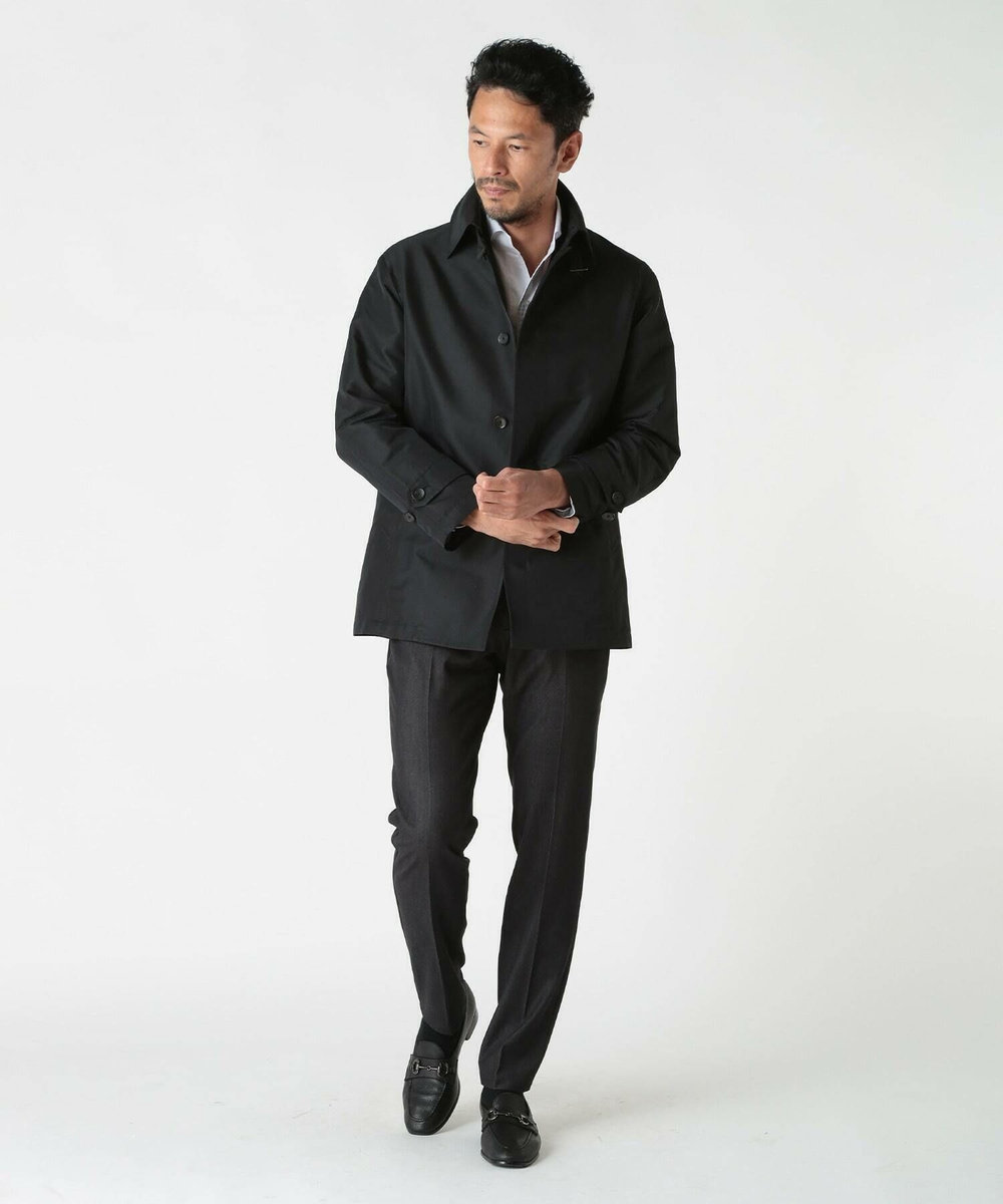 MEN'S BIGI シャンブレーツイルメモリースプリングコート ブラック