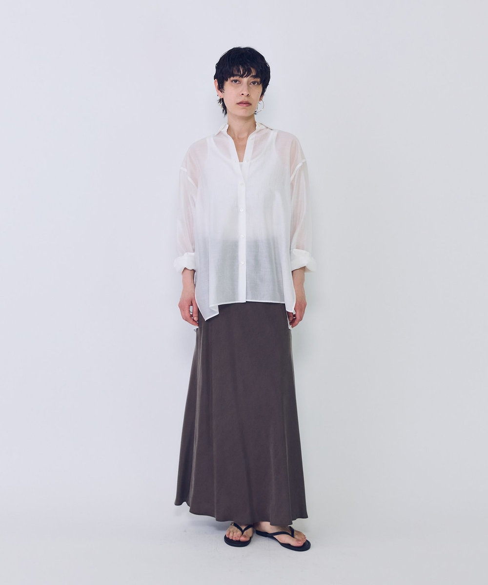 1er Arrondissement シアーテンセルシャツ オフホワイト