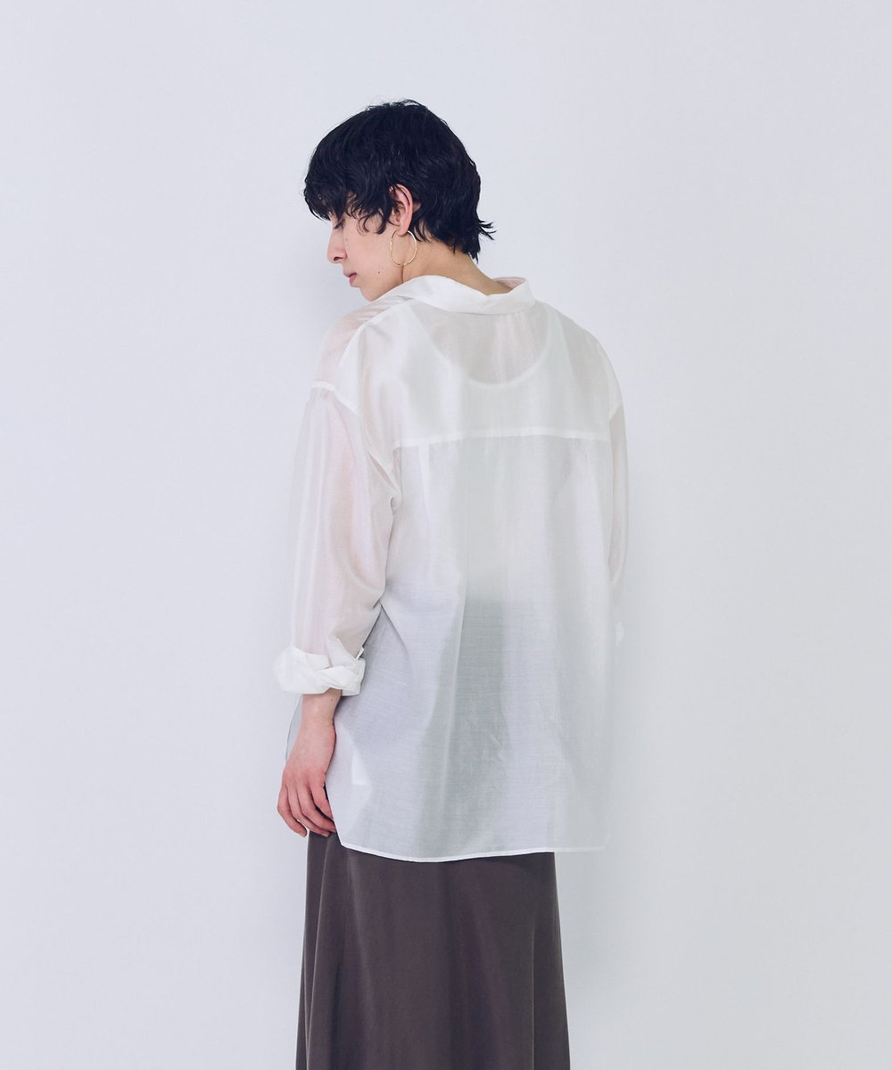1er Arrondissement シアーテンセルシャツ オフホワイト