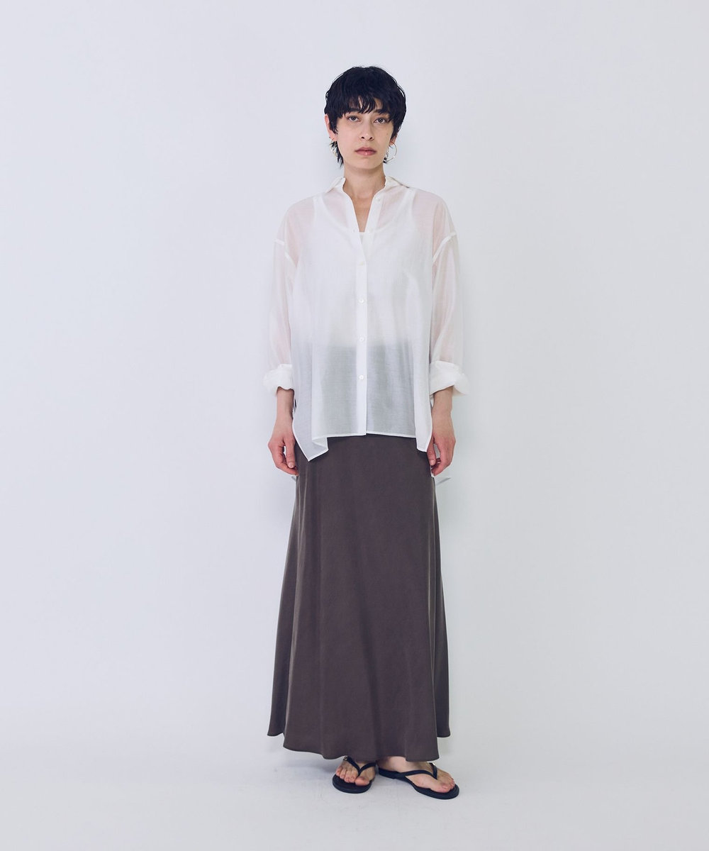 1er Arrondissement シアーテンセルシャツ オフホワイト