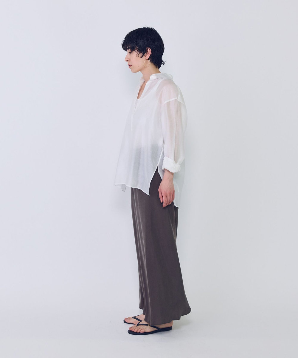 1er Arrondissement シアーテンセルシャツ オフホワイト