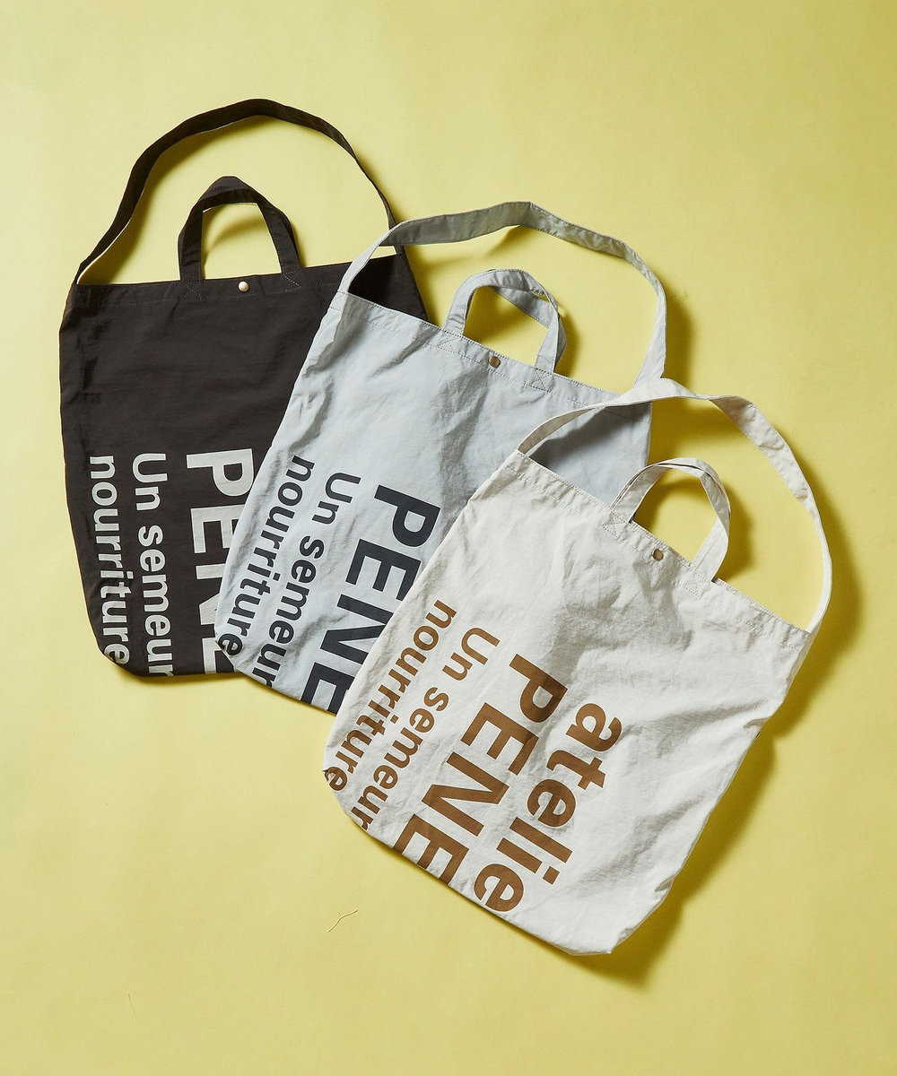 L'EQUIPE ateliers PENELOPE×L'EQUIPE ポケッタブルトートバッグ ベージュ