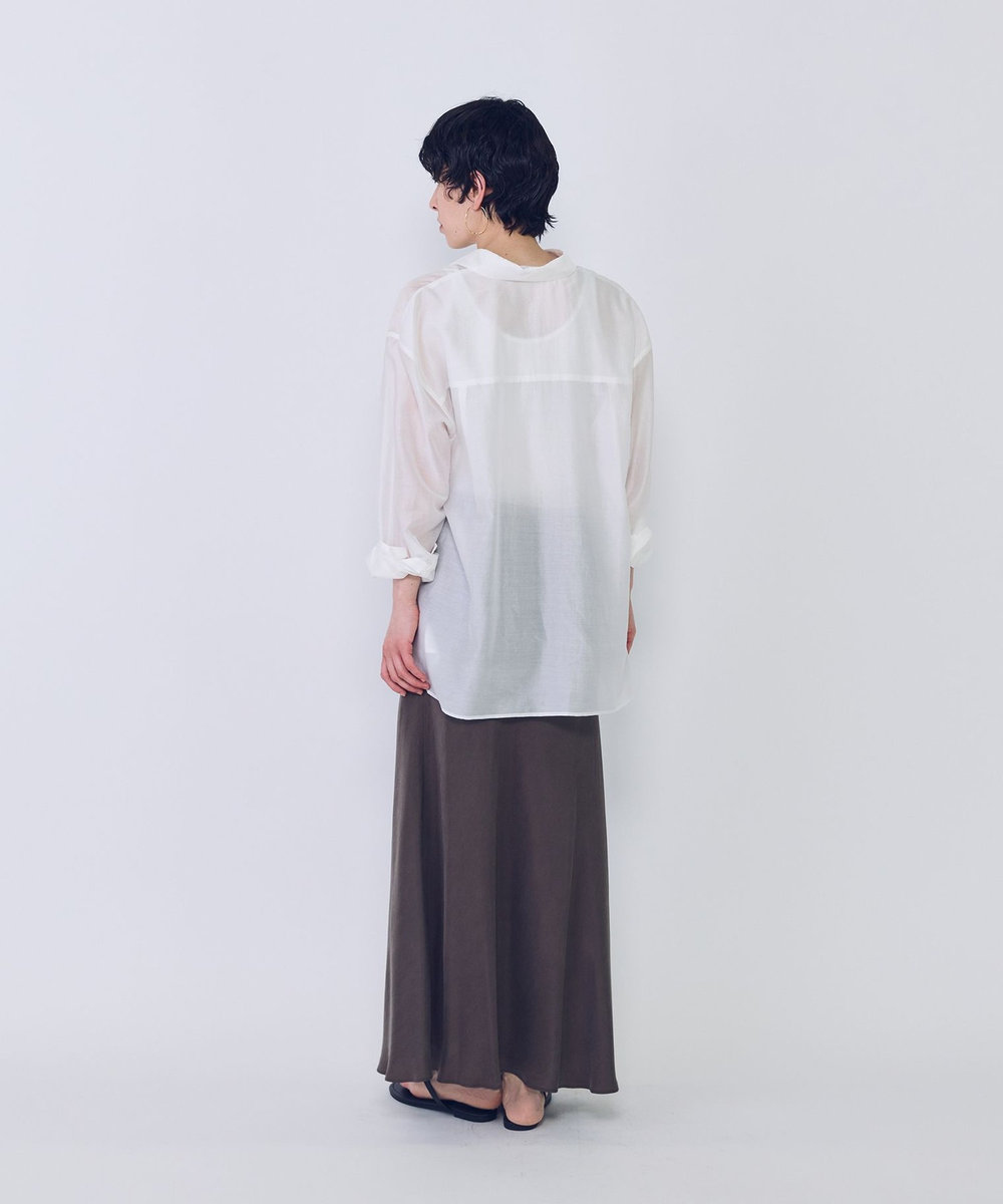 1er Arrondissement シアーテンセルシャツ オフホワイト