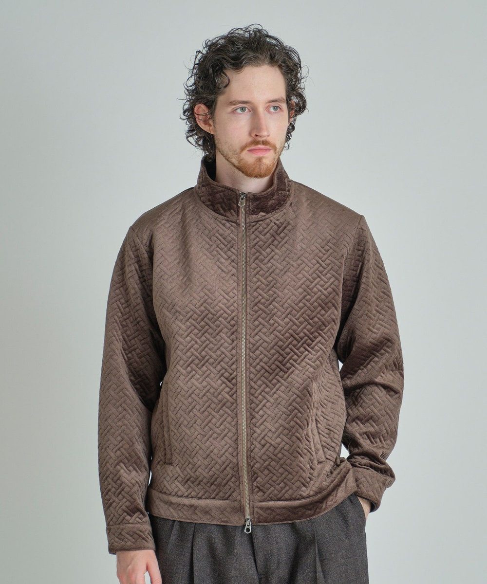 MEN'S BIGI ベロアキルトステッチブルゾン モカ