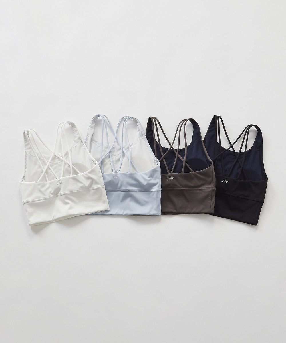 Julier 【定番】YOGA FITショートトップス/パット付き・UVカット・吸汗速乾・ホットヨガ対応・水着・水陸両用 ホワイト