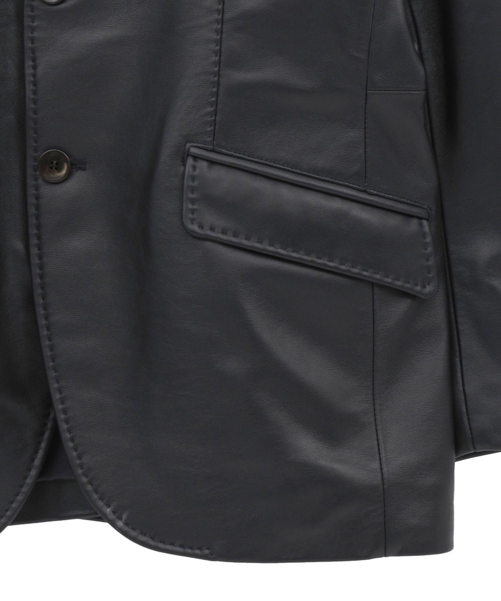 MEN'S BIGI シープレザーテーラードジャケット ネイビー