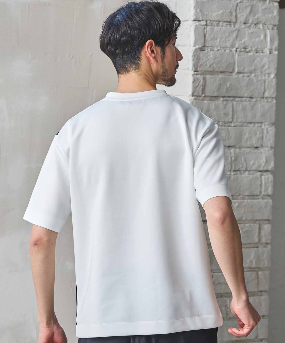 UNION STATION ポンチ×梨地Wフェイス切替Tシャツ ホワイト
