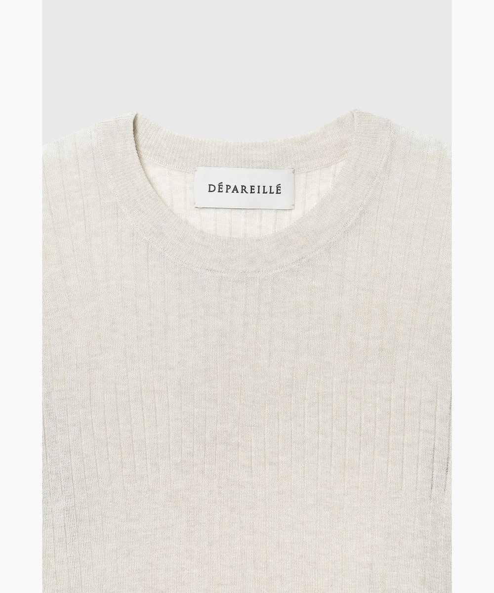 DÉPAREILLÉ SHEER RIB PULLOVER / シアーリブプルオーバー ベージュ