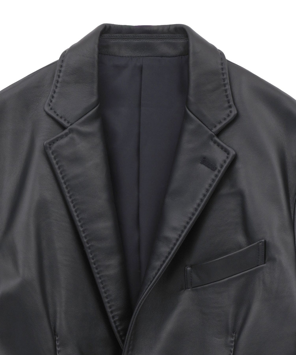 MEN'S BIGI シープレザーテーラードジャケット ネイビー