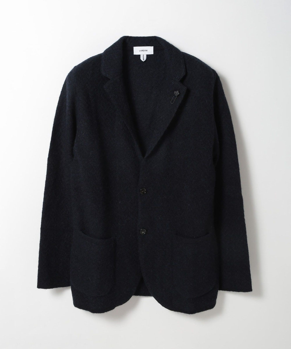 MEN'S BIGI 【LARDINI/ラルディーニ】アルパカウールヘリンボーンジャージジャケット ネイビー