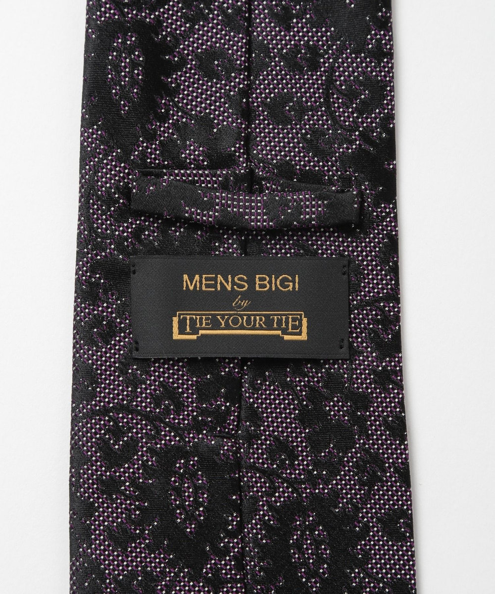 MEN'S BIGI 【TIE YOUR TIE(タイユアタイ)】シャドーフラワー柄ネクタイ ボルドー