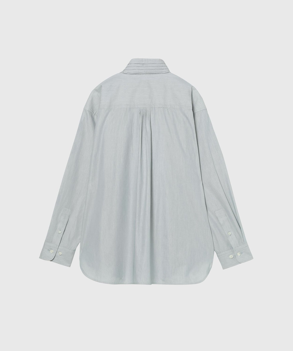 DÉPAREILLÉ PINSTRIPE BOW SHIRT / ピンストライプボウシャツ グリーン