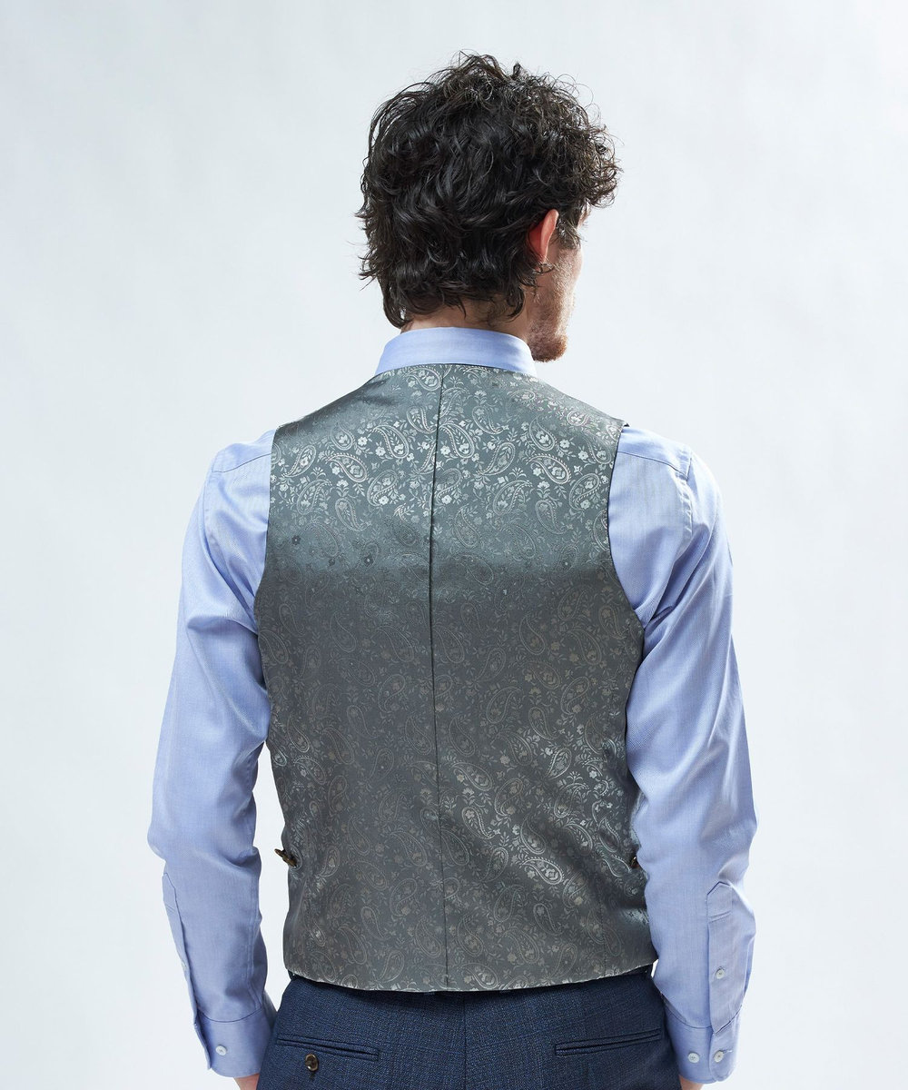 MEN'S BIGI ミックスヤーン/ポップサック リバーシブルベスト ネイビー