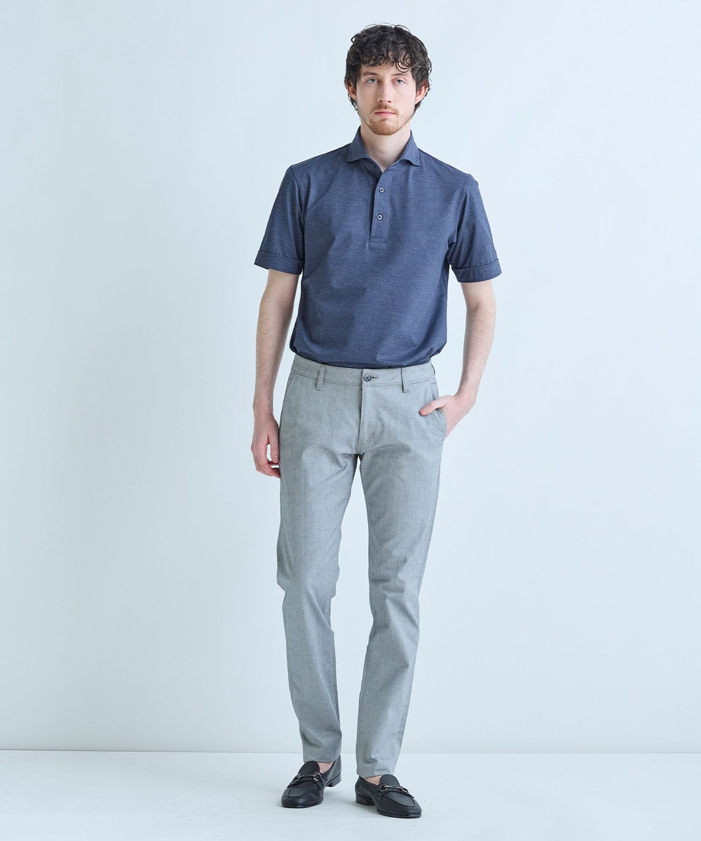 MEN'S BIGI シャドーヘリンボーンストレッチパンツ ライトグレー