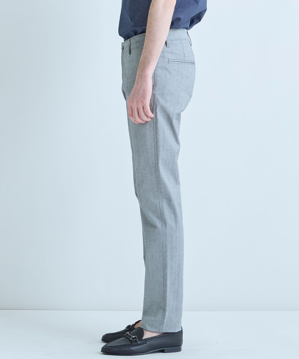 MEN'S BIGI シャドーヘリンボーンストレッチパンツ ライトグレー