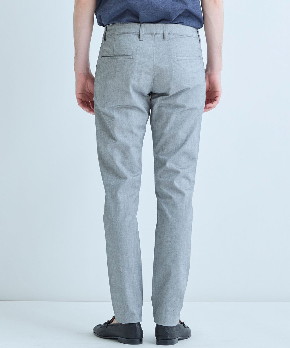 MEN'S BIGI シャドーヘリンボーンストレッチパンツ ライトグレー