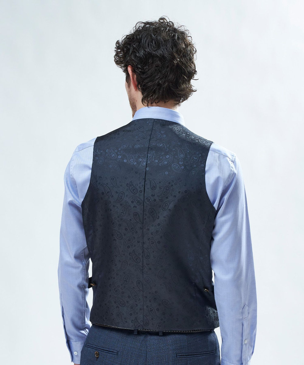 MEN'S BIGI ミックスヤーン/ポップサック リバーシブルベスト ネイビー