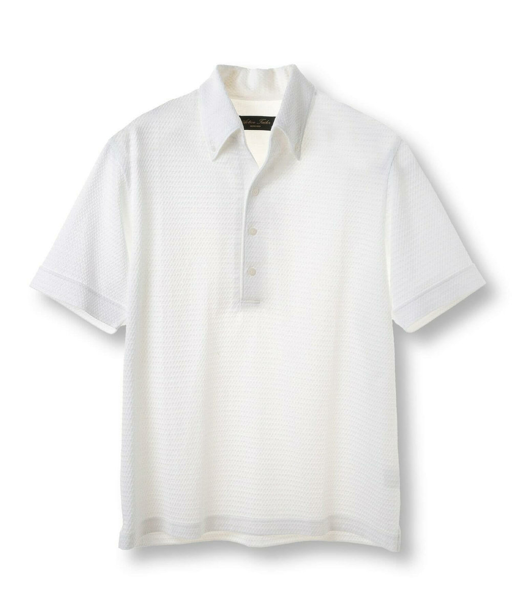 MEN'S BIGI 【ACTIVE TAILOR】サッカー織りポロシャツ<COOL MAX/吸水速乾> ホワイト