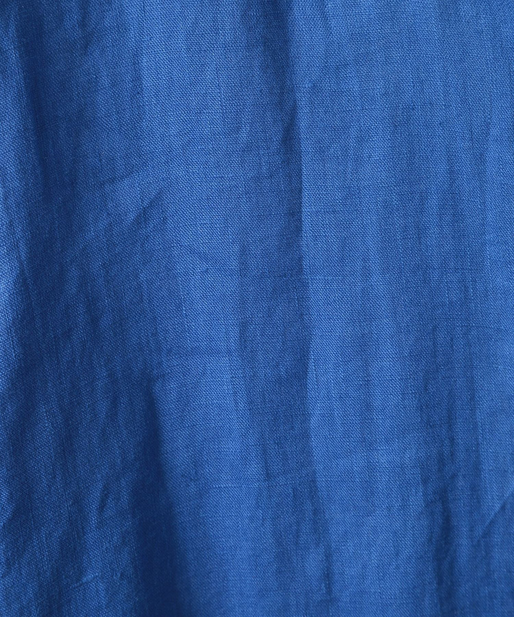 MEN'S BIGI NOVELTEX社リネン素材七分袖シャツ ブルー