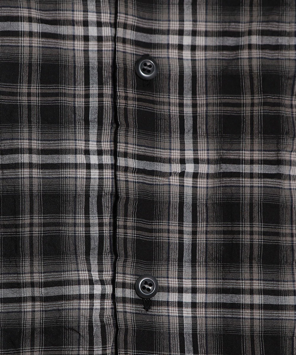 MEN'S BIGI シアーチェックビッグシルエットシャツ ブラック