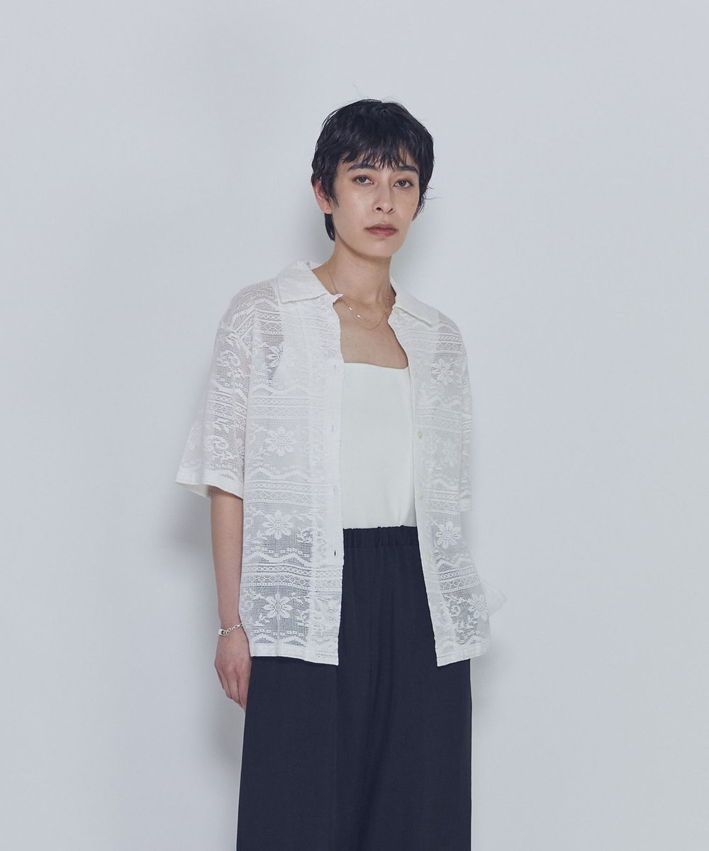 1er Arrondissement 【WEB限定】＜normment（ノーメント）＞コットンレースボタンシャツ オフホワイト
