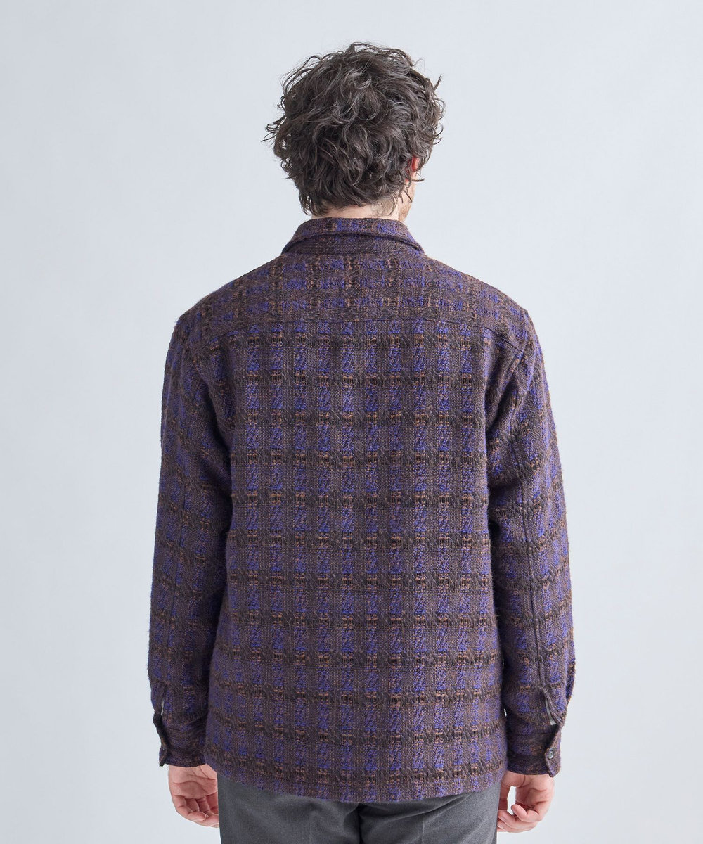 MEN'S BIGI 総裏ツイード CPOシャツアウター パープル