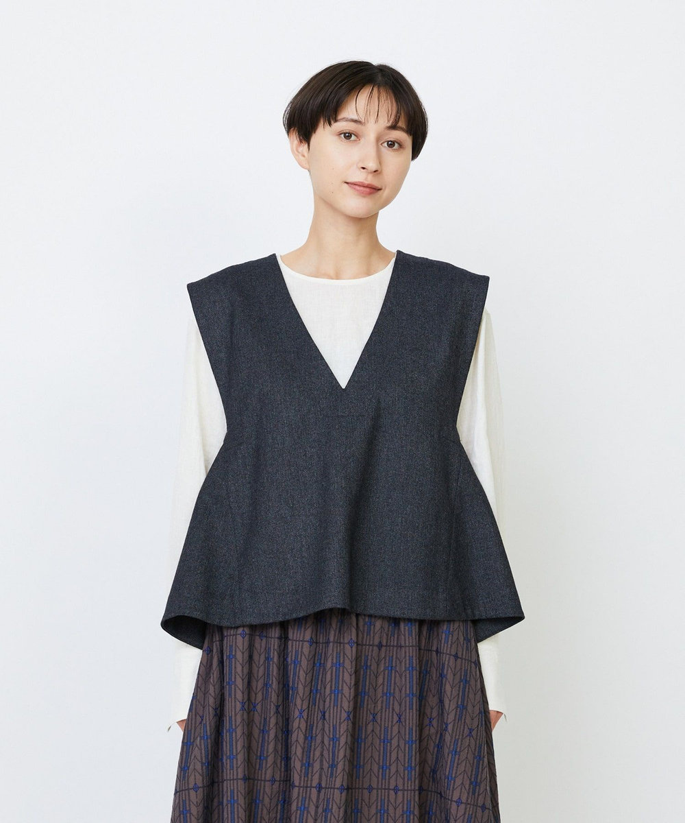 LOISIR クラシカルツイードAラインベスト グレー系その他