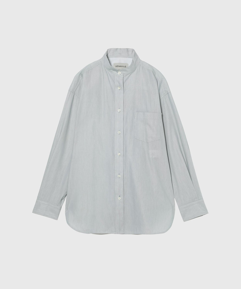 DÉPAREILLÉ PINSTRIPE BOW SHIRT / ピンストライプボウシャツ グリーン