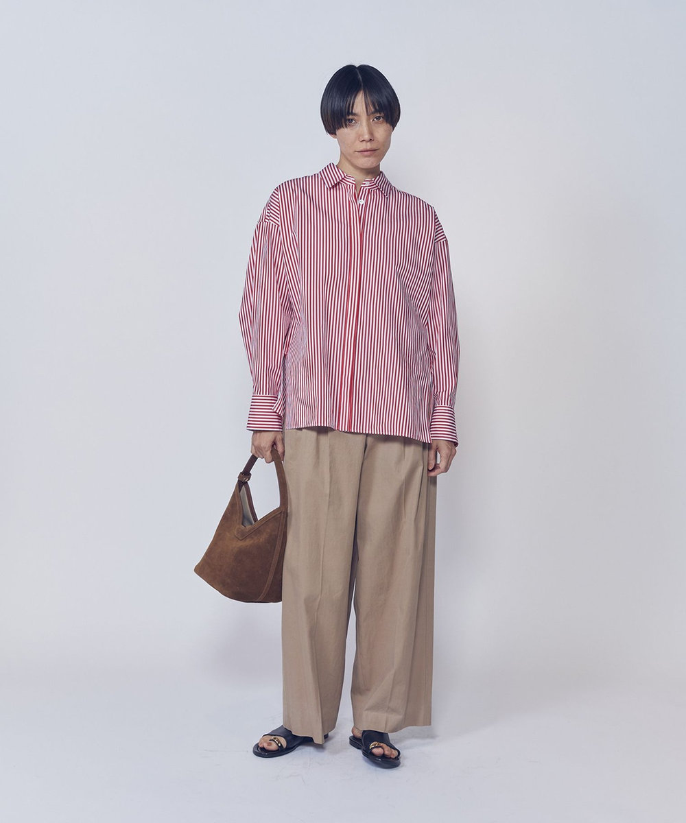 1er Arrondissement コットンタックトラウザー キャメル